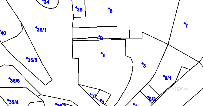 Parcela st. 1 v KÚ Libov, Katastrální mapa
