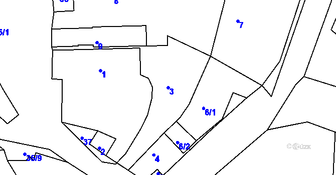 Parcela st. 3 v KÚ Libov, Katastrální mapa