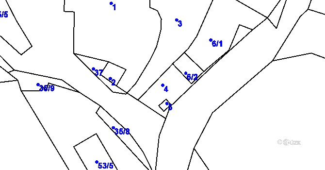 Parcela st. 4 v KÚ Libov, Katastrální mapa