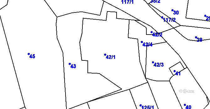 Parcela st. 42/1 v KÚ Libov, Katastrální mapa