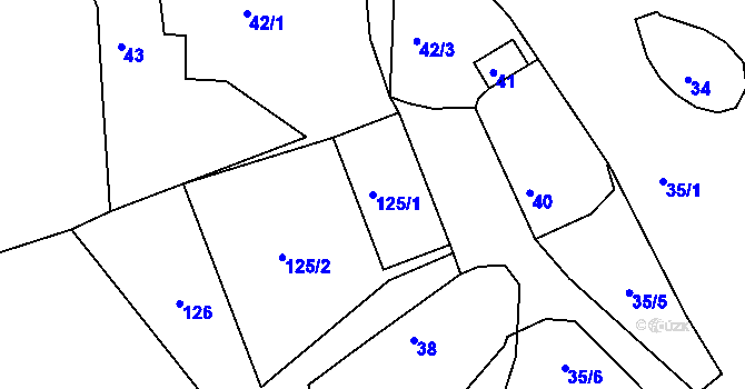 Parcela st. 125/1 v KÚ Libov, Katastrální mapa