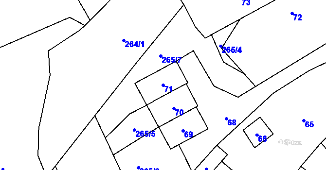 Parcela st. 71 v KÚ Lipová pod Blanskem, Katastrální mapa