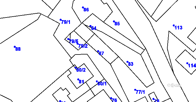 Parcela st. 87 v KÚ Lipová pod Blanskem, Katastrální mapa