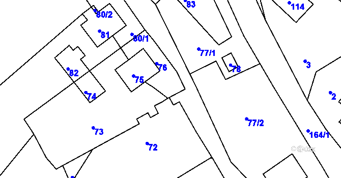 Parcela st. 79/4 v KÚ Lipová pod Blanskem, Katastrální mapa