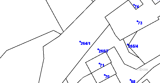 Parcela st. 264/1 v KÚ Lipová pod Blanskem, Katastrální mapa
