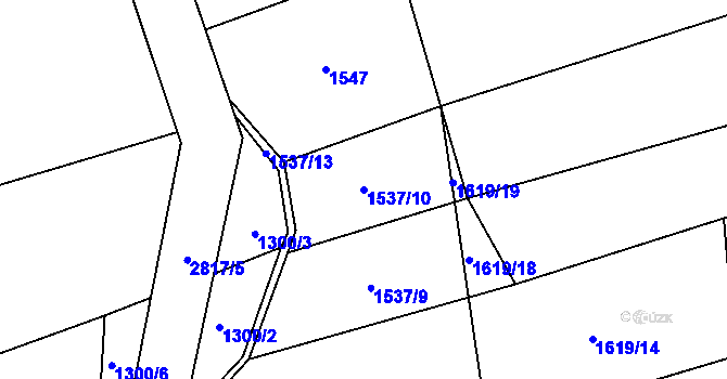 Parcela st. 1537/10 v KÚ Lipová u Slavičína, Katastrální mapa