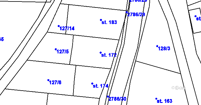 Parcela st. 172 v KÚ Lipová u Slavičína, Katastrální mapa