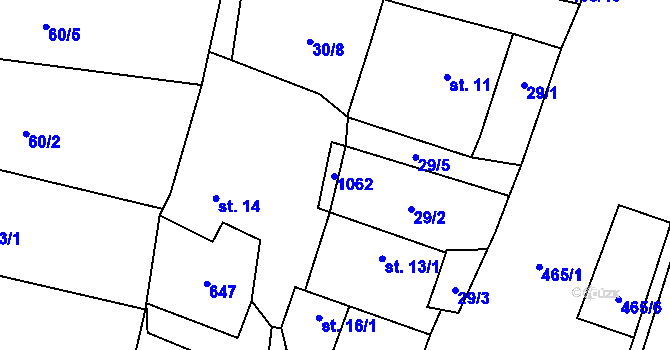 Parcela st. 12 v KÚ Hrochov, Katastrální mapa