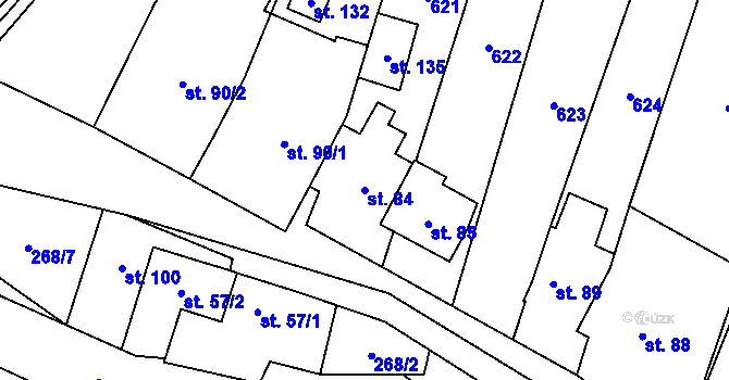 Parcela st. 84 v KÚ Hrochov, Katastrální mapa