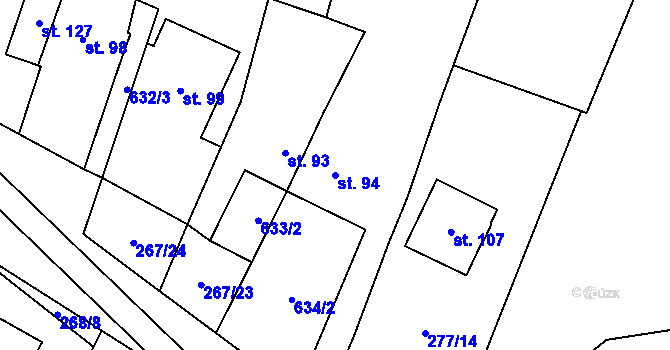 Parcela st. 94 v KÚ Hrochov, Katastrální mapa