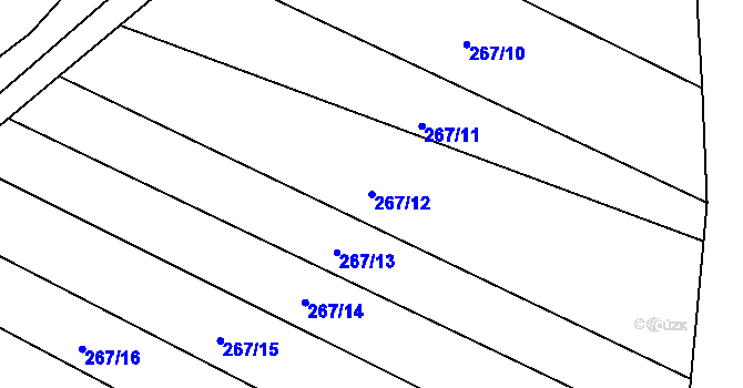 Parcela st. 267/12 v KÚ Hrochov, Katastrální mapa