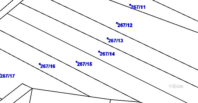 Parcela st. 267/14 v KÚ Hrochov, Katastrální mapa