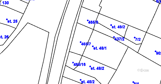 Parcela st. 465/7 v KÚ Hrochov, Katastrální mapa