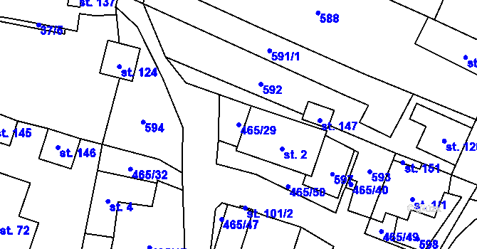 Parcela st. 465/29 v KÚ Hrochov, Katastrální mapa