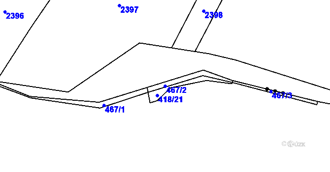 Parcela st. 467/2 v KÚ Hrochov, Katastrální mapa