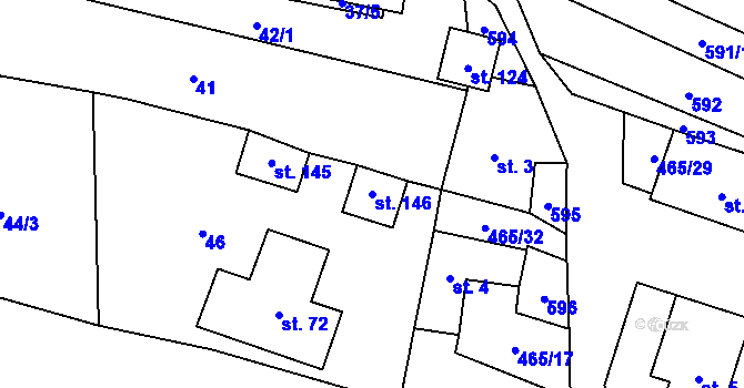 Parcela st. 146 v KÚ Hrochov, Katastrální mapa
