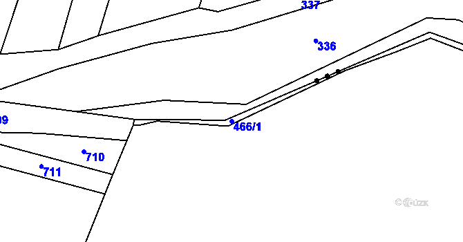Parcela st. 466/1 v KÚ Hrochov, Katastrální mapa