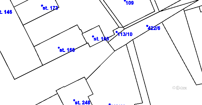 Parcela st. 107/11 v KÚ Lipová, Katastrální mapa