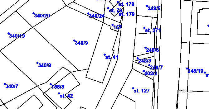 Parcela st. 41 v KÚ Lipová, Katastrální mapa