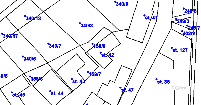 Parcela st. 42 v KÚ Lipová, Katastrální mapa