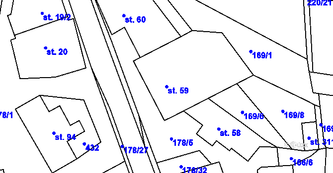 Parcela st. 59 v KÚ Lipová, Katastrální mapa
