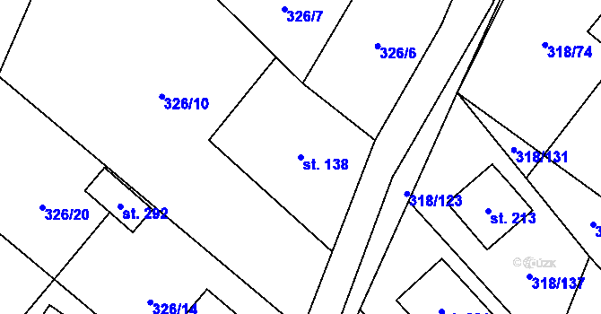 Parcela st. 138 v KÚ Lipová, Katastrální mapa