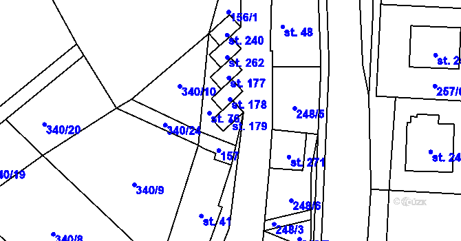 Parcela st. 179 v KÚ Lipová, Katastrální mapa