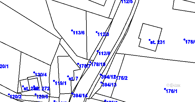 Parcela st. 112/8 v KÚ Lipová, Katastrální mapa
