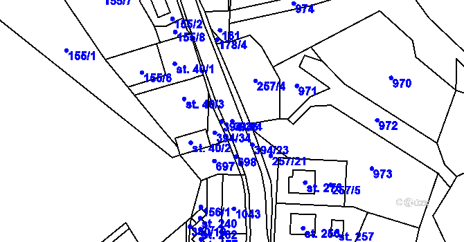 Parcela st. 394/4 v KÚ Lipová, Katastrální mapa