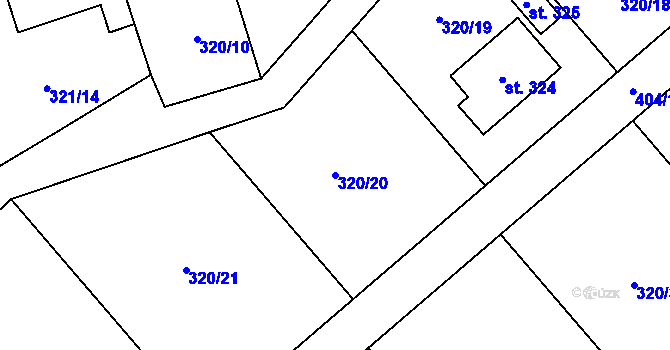 Parcela st. 320/20 v KÚ Lipová, Katastrální mapa