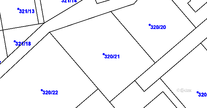 Parcela st. 320/21 v KÚ Lipová, Katastrální mapa