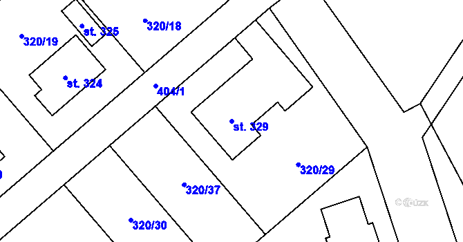 Parcela st. 329 v KÚ Lipová, Katastrální mapa