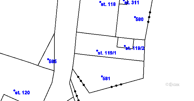 Parcela st. 119/1 v KÚ Seč u Lipové, Katastrální mapa