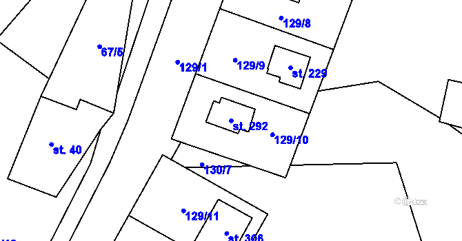 Parcela st. 292 v KÚ Seč u Lipové, Katastrální mapa