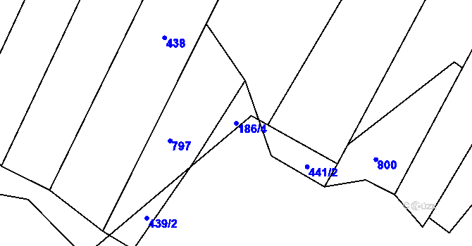 Parcela st. 186/4 v KÚ Seč u Lipové, Katastrální mapa