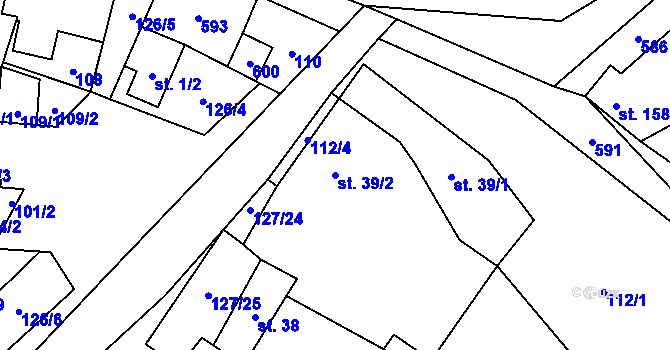 Parcela st. 39/2 v KÚ Seč u Lipové, Katastrální mapa