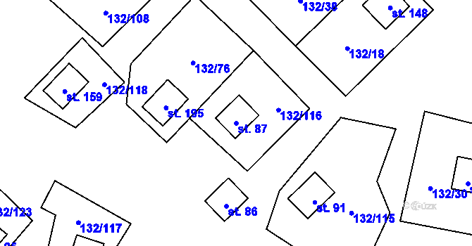 Parcela st. 87 v KÚ Seč u Lipové, Katastrální mapa