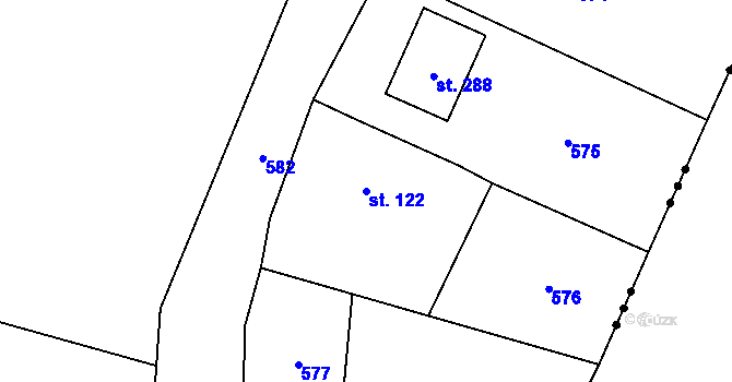 Parcela st. 122 v KÚ Seč u Lipové, Katastrální mapa