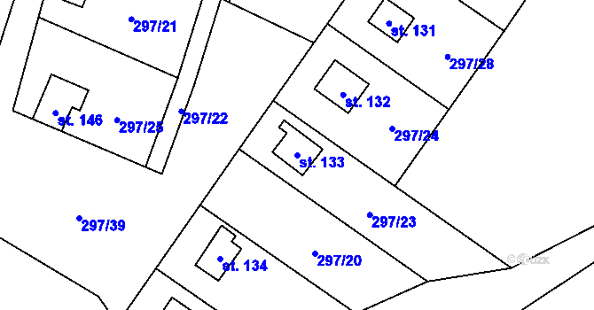 Parcela st. 133 v KÚ Seč u Lipové, Katastrální mapa