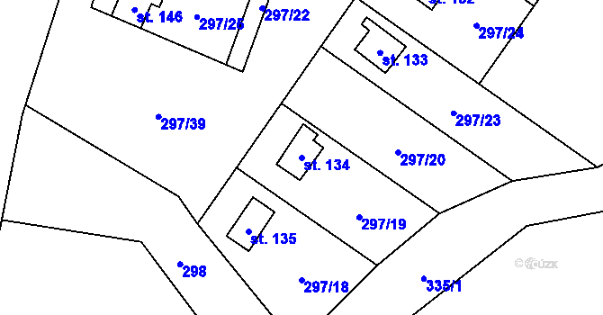 Parcela st. 134 v KÚ Seč u Lipové, Katastrální mapa