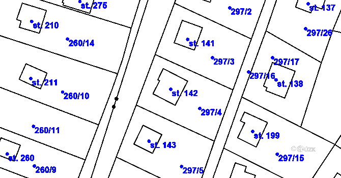 Parcela st. 142 v KÚ Seč u Lipové, Katastrální mapa