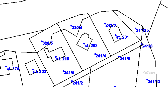 Parcela st. 202 v KÚ Seč u Lipové, Katastrální mapa