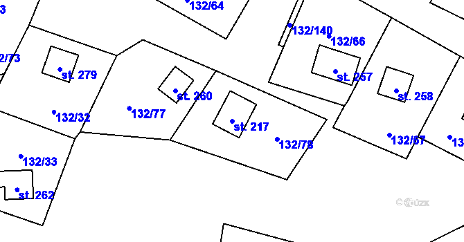 Parcela st. 217 v KÚ Seč u Lipové, Katastrální mapa