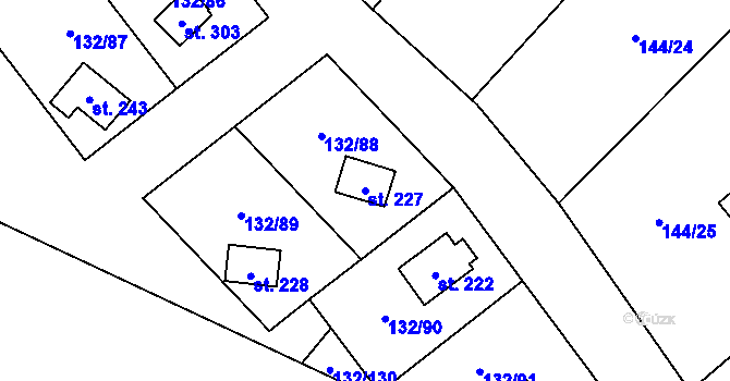 Parcela st. 227 v KÚ Seč u Lipové, Katastrální mapa