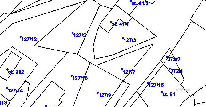 Parcela st. 127/6 v KÚ Seč u Lipové, Katastrální mapa