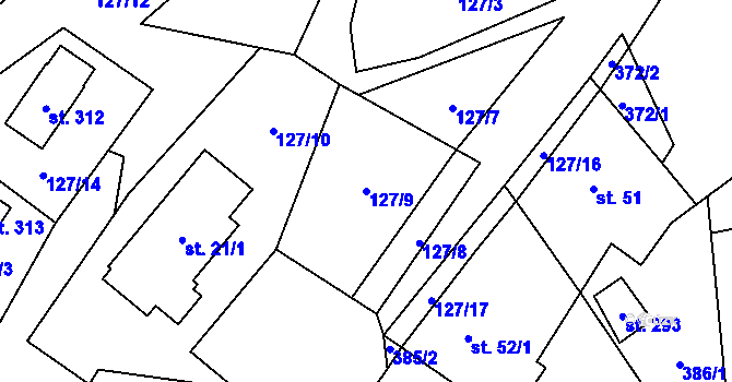 Parcela st. 127/9 v KÚ Seč u Lipové, Katastrální mapa