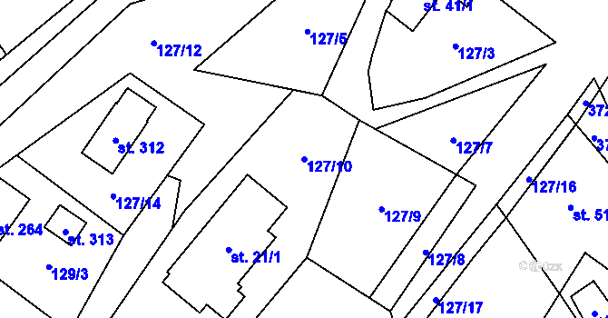 Parcela st. 127/10 v KÚ Seč u Lipové, Katastrální mapa