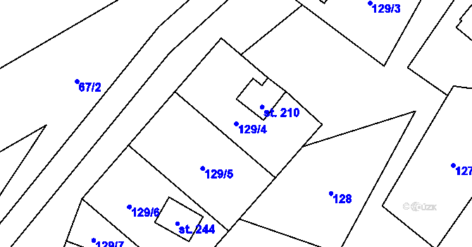 Parcela st. 129/4 v KÚ Seč u Lipové, Katastrální mapa