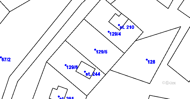 Parcela st. 129/5 v KÚ Seč u Lipové, Katastrální mapa
