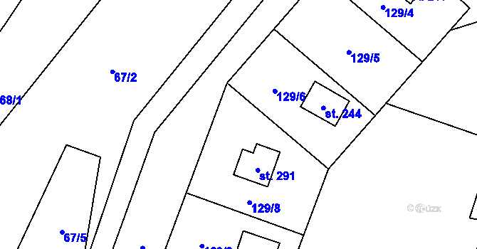 Parcela st. 129/7 v KÚ Seč u Lipové, Katastrální mapa